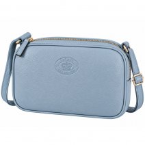 0595 Iceberg Pebbl Leather Tripple Top Zip Rfid X-Body Bag (New)
