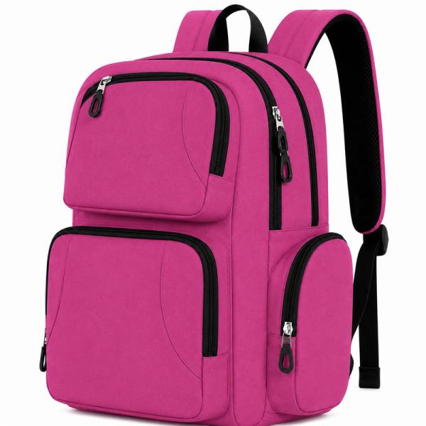 BP-122 Pink Backpack With Multiple Pockets (New)