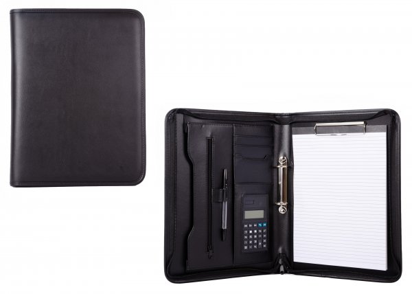 3107-2 BLACK PU FOLIO FOLDER W/ NOTE PAD