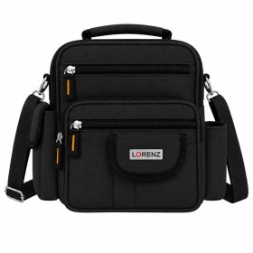 2572 Black Unisex Polyester Bag wth 6 Zips & 4 Pockets (New)