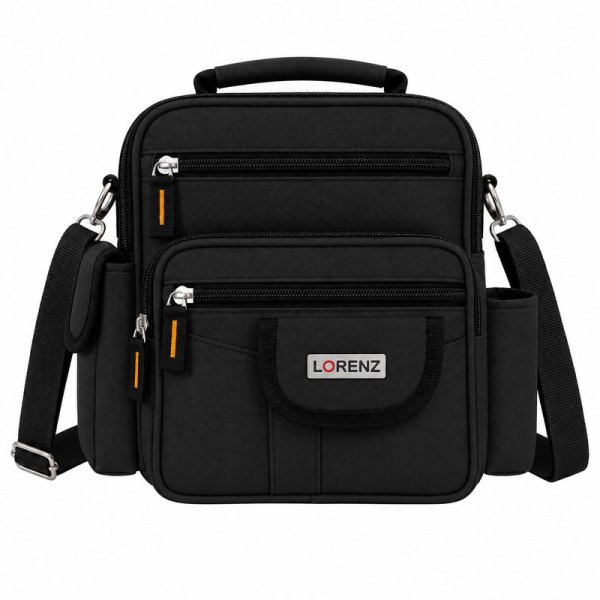 2572 Black Unisex Polyester Bag wth 6 Zips & 4 Pockets (New)