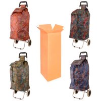 MS-001 ASSORTED FLOWER PATTERN TWO-WHEELED TROLLEY BOX OF TEN