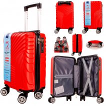 T-HC-US-08 RED 15.7'' UNDER-SEAT CABIN-SIZE TROLLEY SUITCASE