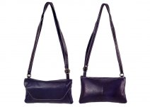 RL 666 PURPLE LEATHER BAG WITH POPPER FLAP