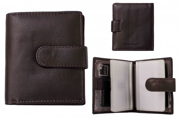 0427 CHOCOLATE RFID PROOF LEATHER CARD HOLDER