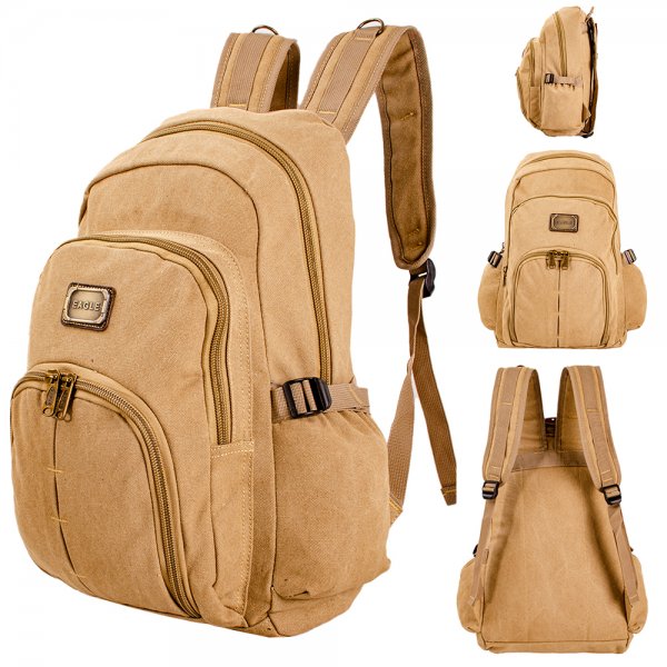 EA-CA46225 KHAKI CANVAS BACKPACK