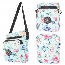 LL-168 LIGHT BLUE FLORAL SHOULDER BAG