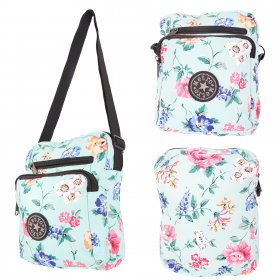LL-168 LIGHT BLUE FLORAL SHOULDER BAG
