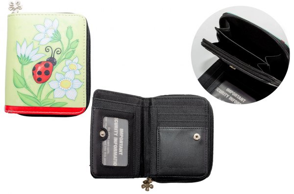 7095 RFID SMALL PURSE WITH PRINTED DESIGNS LADYBIRD