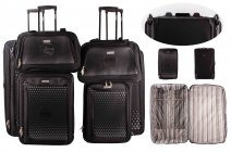 EV-426 BLACK SET OF 6 TROLLEY SUITCASE LUGGAGE BAG