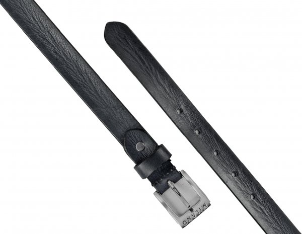 2900 Black 1" S DISTRESSED LEATHER BELT-NICKEL BEKL