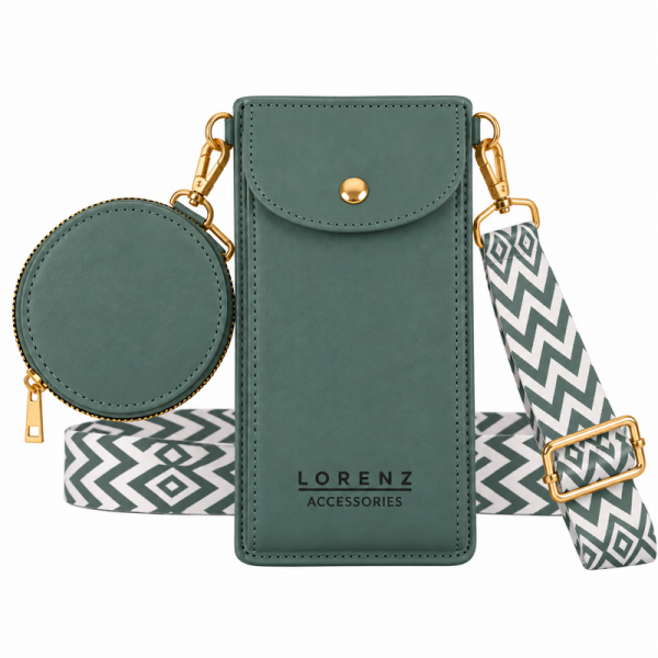 7275 Moss Green Lorenz Faux Leather H'bag With Coin Purse (New)