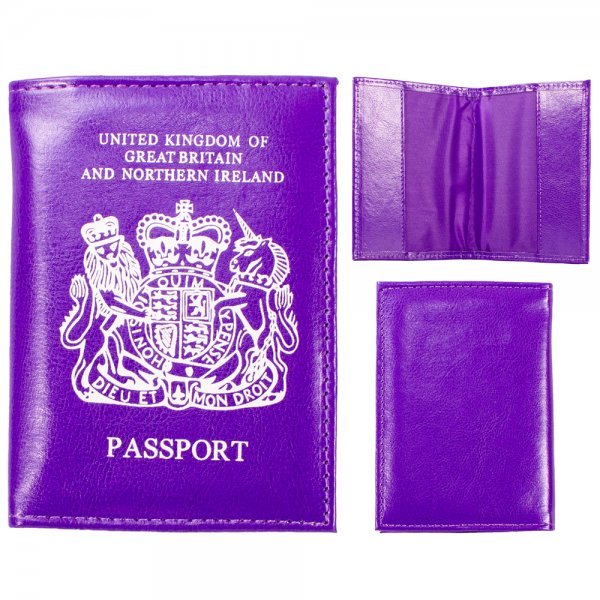 1501 PURPLE GRAINED PU PASSPORT HOLDER