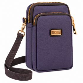 2437 Navy Polyester Double Zip Rnd X-Body Bag With Adj Strap (N)