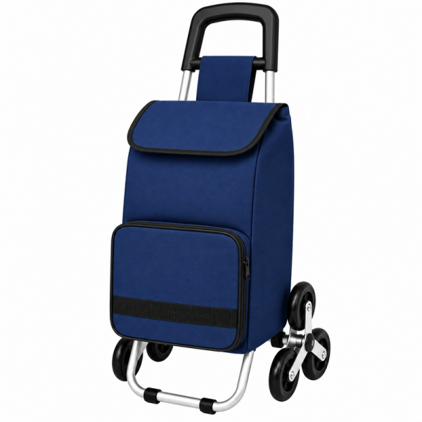 6960/S Plain Navy 6 Wheel Stair Climber Shopping Trolley