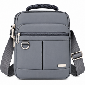 2453 Grey Twin Top Zip X-Body Bag W-2 Front Zips (New)