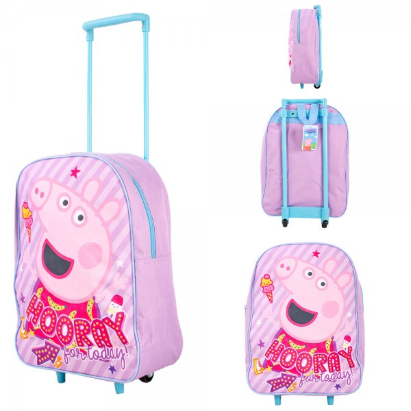 14761-1176 PURPLE PEPPA PIG KIDS PREMIUM FABRIC FOLDING TROLLEY