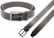 2761 BLACK 1.5 Leather grn Belt w Brushed Nickl Buc XL (40"-44")