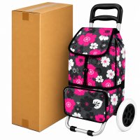 ST-02 Box Of 10 FP Pink Flower 2 Wheeler Trolley (New) ST-02 Box Of 10 FP Pink Flower 2 Wheeler Trolley (New)