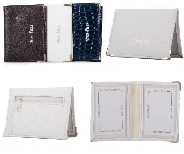 BCZP WHITE PU BUSS PASS WALLET