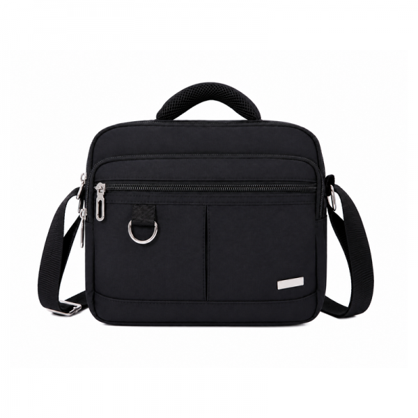2454 Black Twin Top Zip Landscape X-Body Bag / 2 Front Zip (New)