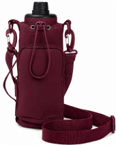 2301 Burgundy Crinkle Nylon Practical Bottle Bag