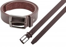 2730 BRN 1.25" WOVEN PRNT BELT W/ BRUSHD NCKL BCKL XL 40"-44"