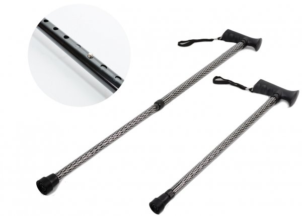 2885 Extendable Walking Stick With a Soft Grip Handl BLACK/WHITE