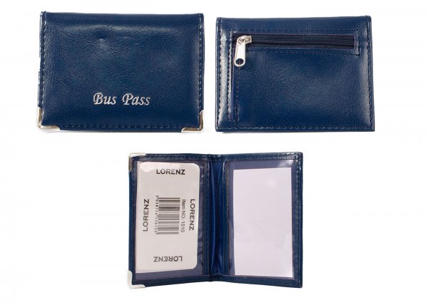 1510 NAVY SHINY LTHR GRN PU BUSS PASS HOLDER WITH ZIP