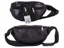 BB 006 BLACK SOFT LEATHER BUMBAG