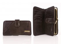 4635 16cm Econ. Patch Purse with Back Pass Pocket BROWN