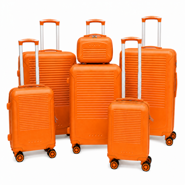 T-HC-716 SET OF 6 Orange Premium Hard Shell Suitcases