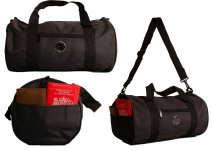2633 BLACK 40 CM BARRELL HOLDALL WITH FRONT ZIP POCKET