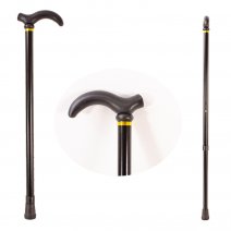 2838 BLACK ADJUSTABLE WALKING STICK W/ MOULDED GRIP