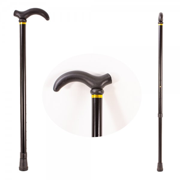 2838 BLACK ADJUSTABLE WALKING STICK W/ MOULDED GRIP