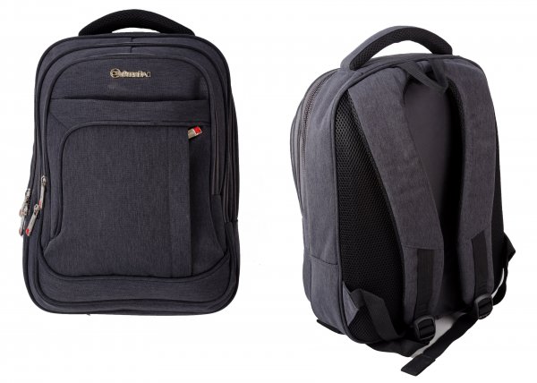 BP855-CH - A080 - GREY BACKPACK W/LAPTOP SLEEVE & 4 ZIPS