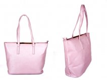 JBFB137 LIGHT PINK PU BAG WITH METAL TOP AND ONE ZIP