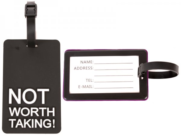 2404 BLACK LUGGAGE TAG-NOT WORTH