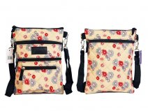2586 Beige Med. X-Body Pattern Polyester Bag, Quilted