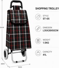LL-ST05 black check PRINT 2 WHEEL SHOPPING TROLLEY LL-ST05 black check PRINT 2 WHEEL SHOPPING TROLLEY
