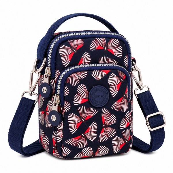 2498 Blue Floral Lorenz Shoulder Bag (New)