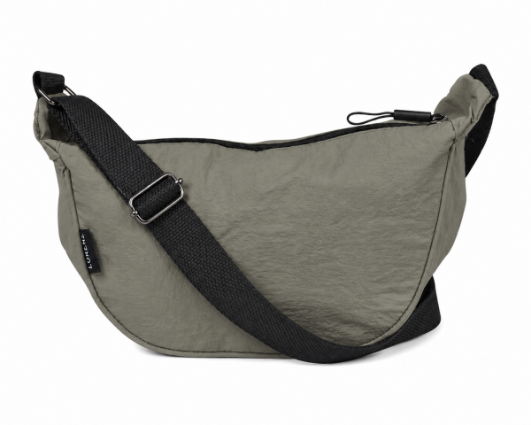 2310 Olive Grey Lorenz Top Crinkled Nylon Sling Chest Bag