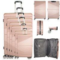 T-HC-612 ROSE GOLD TRAVEL TROLLEY SET OF 6  T-HC-612 ROSE GOLD TRAVEL TROLLEY SET OF 6