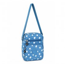 LL-73F Sky Blue With White Stars Crossbody Shoulder Bag