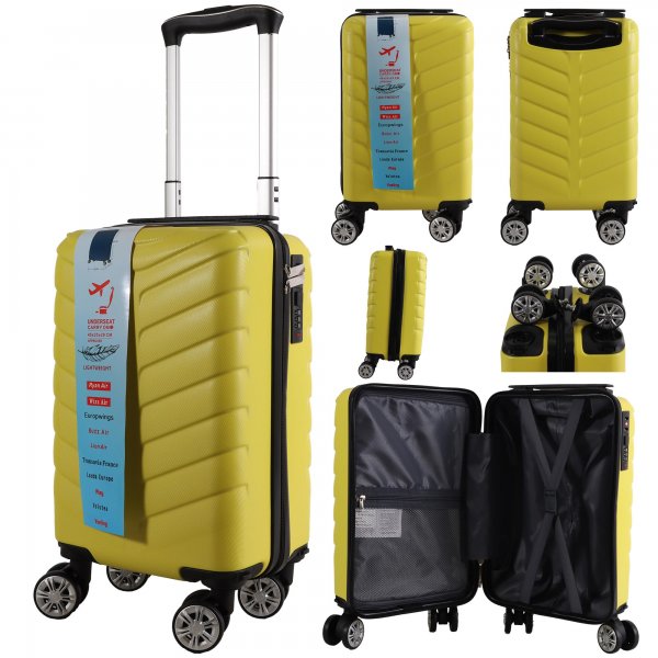 T-HC-US-1624 YELLOW RYAN AIR CABIN-SIZED TRAVEL TROLLEY SUITCASE