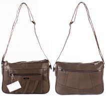 1968 BROWN S.Nappa Dble Top Zip Bag, Bck, Frnt Zips