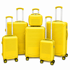 T-HC-716 SET OF 6 Yellow Premium Hard Shell Suitcases