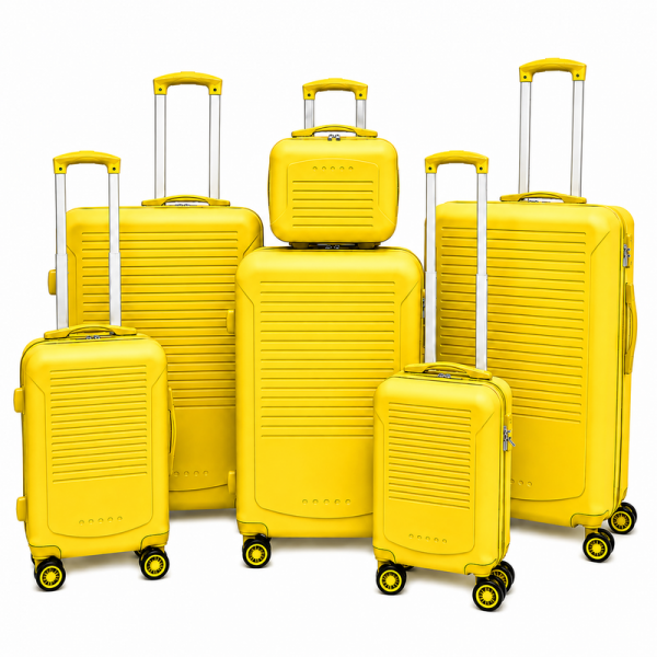 T-HC-716 SET OF 6 Yellow Premium Hard Shell Suitcases