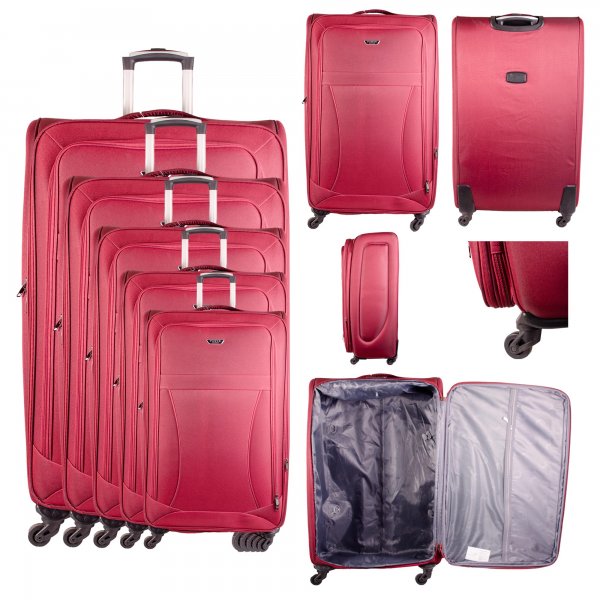 HD-201907 RED TRAVEL TROLLEY SET OF 5
