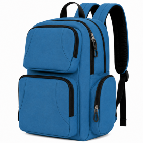 BP-122 Peacock Blue Backpack With Multiple Pockets (New)